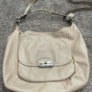 Cream coach crossbody bag